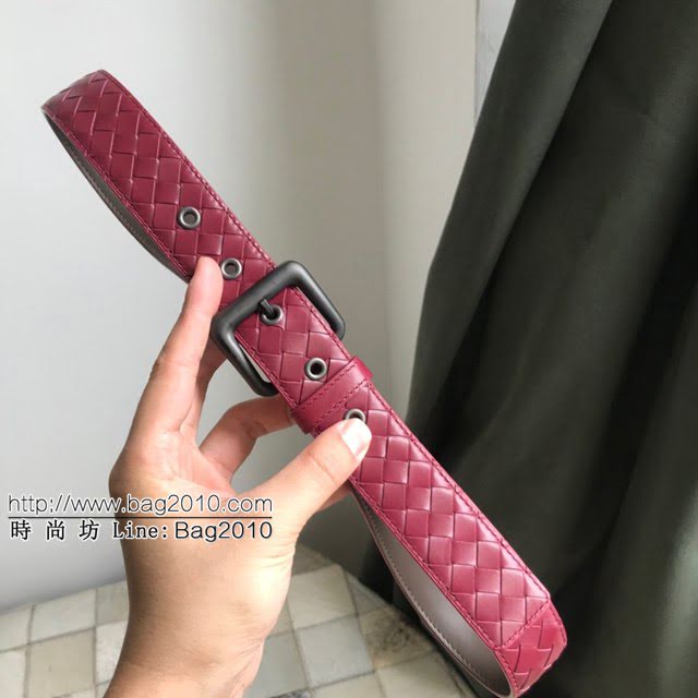 BV高端男士皮帶 寶緹嘉編織搭配槍色磨砂帶頭腰帶 寶緹嘉經典牛皮腰帶  jjp1535